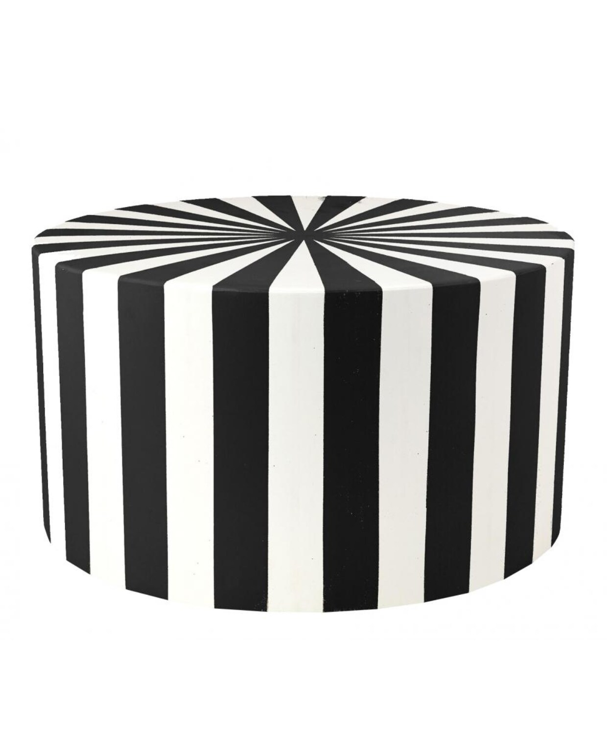 vtwonen Stripe bijzettafel metaal zwart/wit Basiclabel