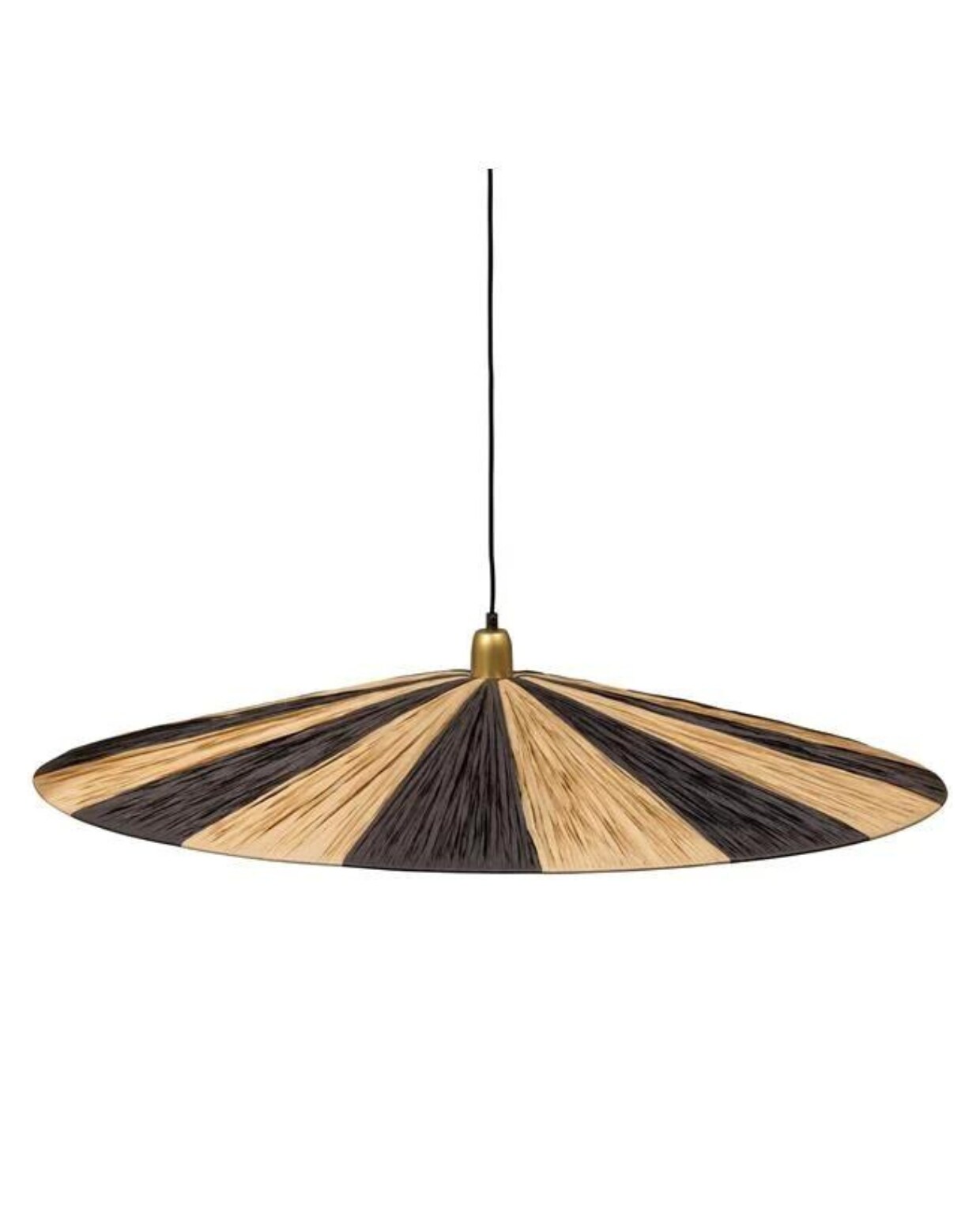 woood loic hanglamp - streep - zwart|naturel - 10x95x95 vtwonen by fonQ