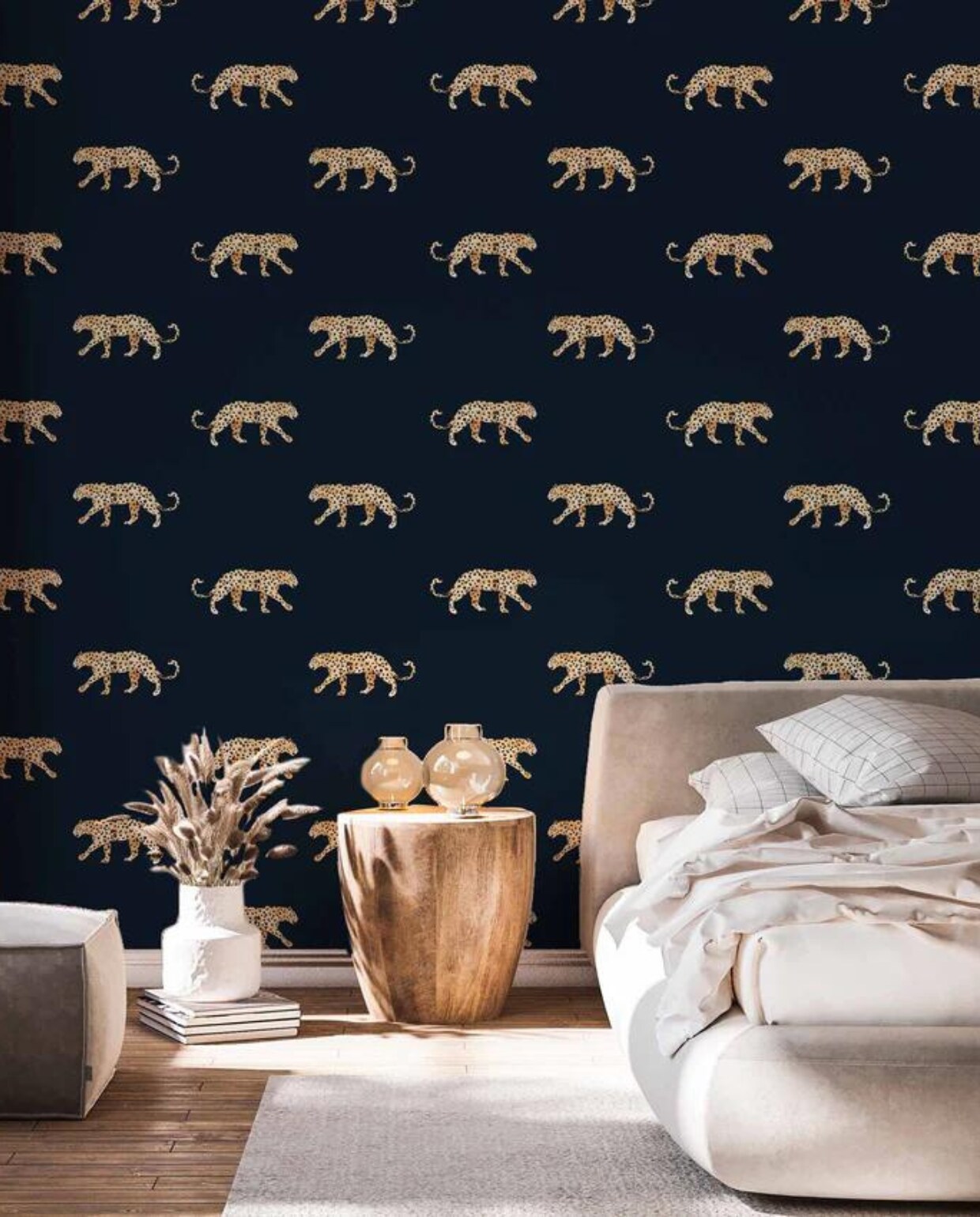 LUIPAARD BEHANG - LEOPARD NAVY BLUE€176 Annet Weelink Design