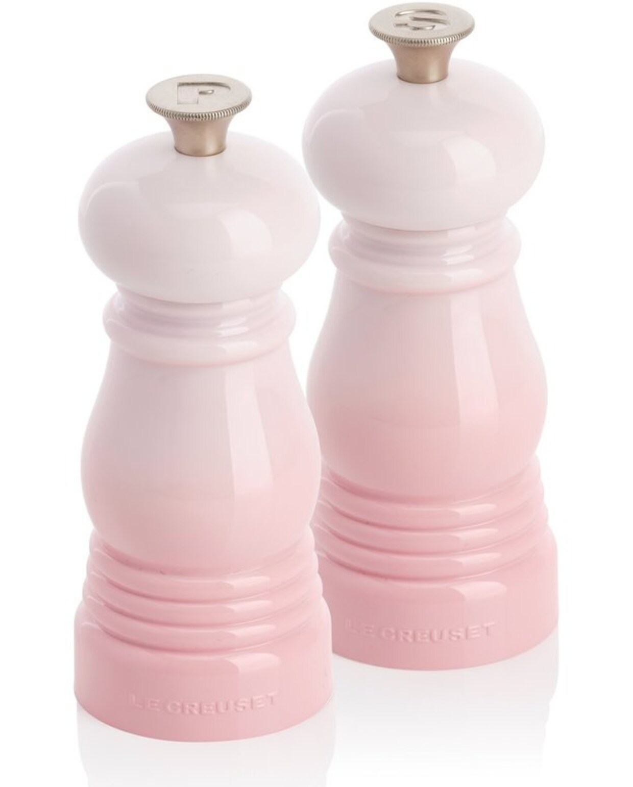 Le Creuset Mini Peper- en zoutset - Shell Pink - 12 cm Bol.