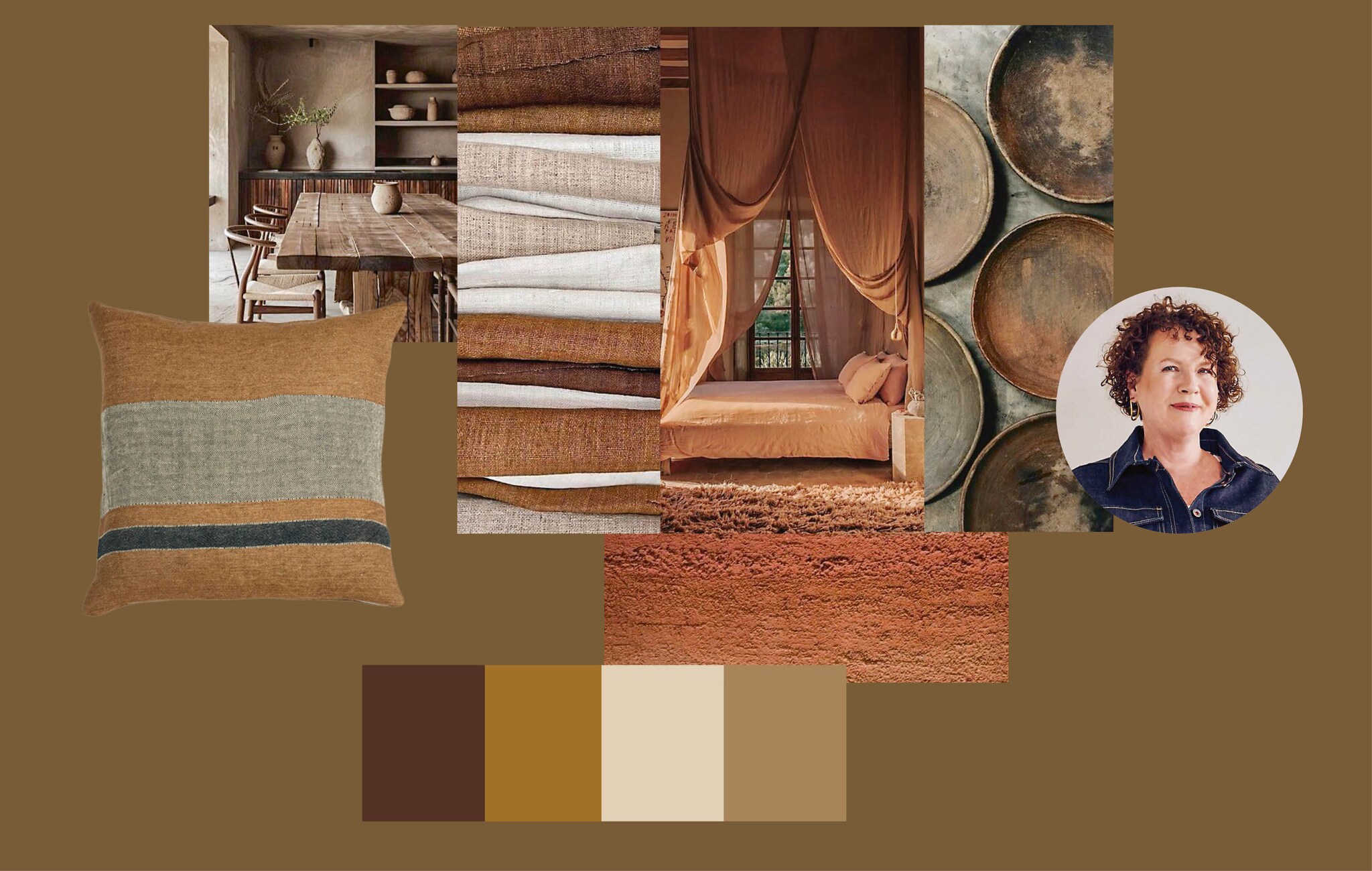 Moodboard trendstijl Puur Landelijk van stylist Marianne Luning - vt wonen&amp;design beurs 2024 beeld vtwonen