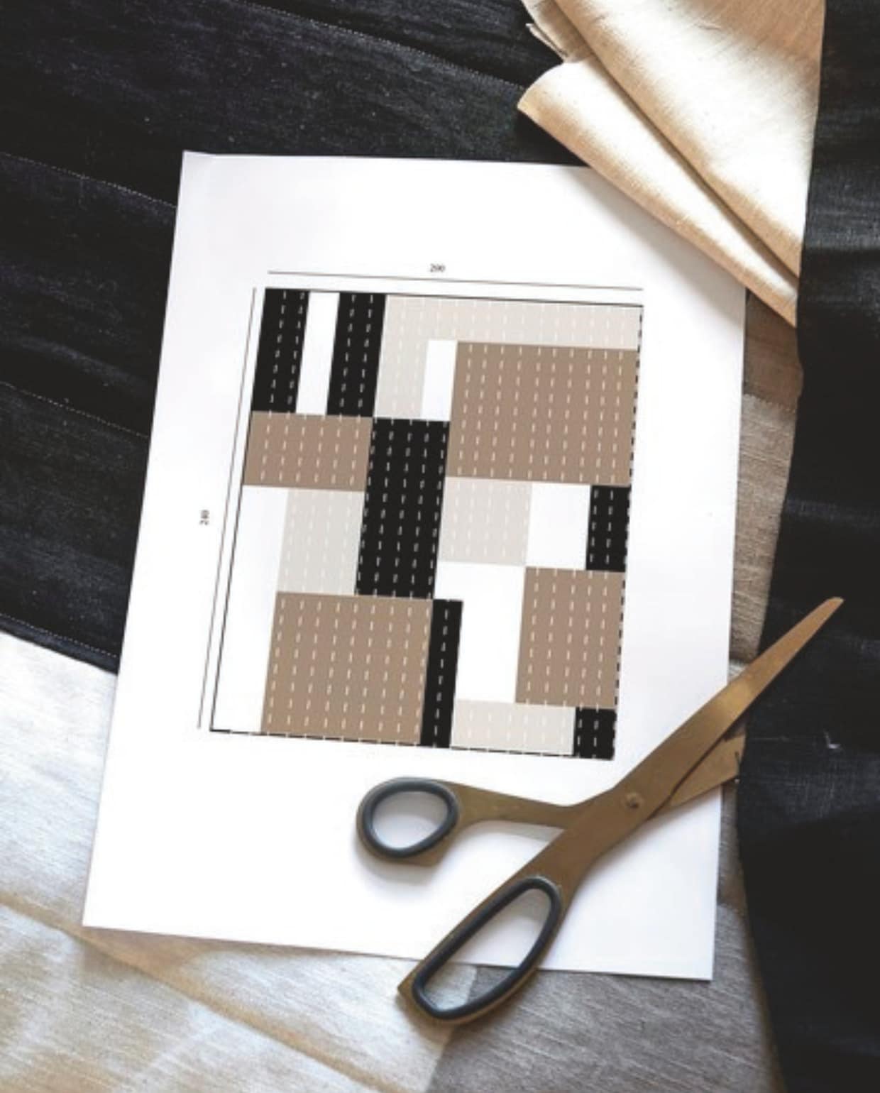 DIY geblokt sprei vtwonen diy special 09-2024 | styling Sanne Ketelaar | fotografie Sjoerd Eickmans