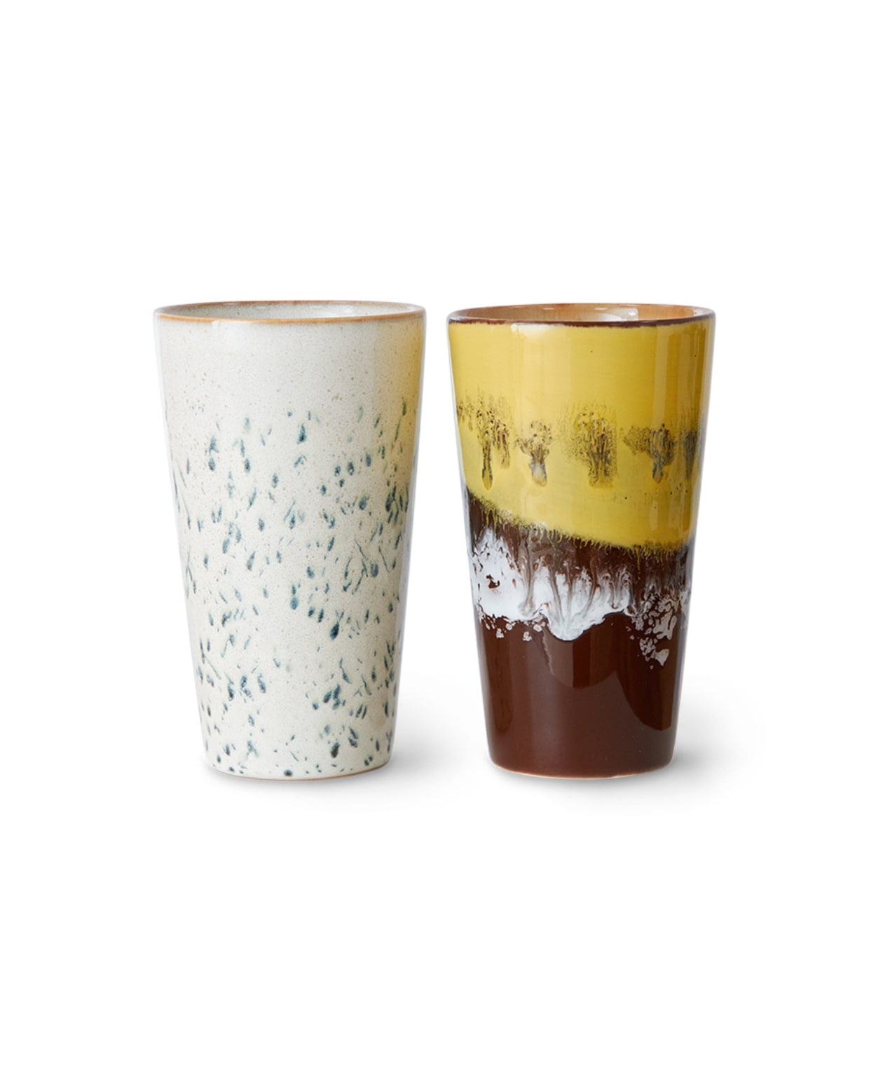 70s servies: latte mokken brine, set van 2, HKLiving. Deens
