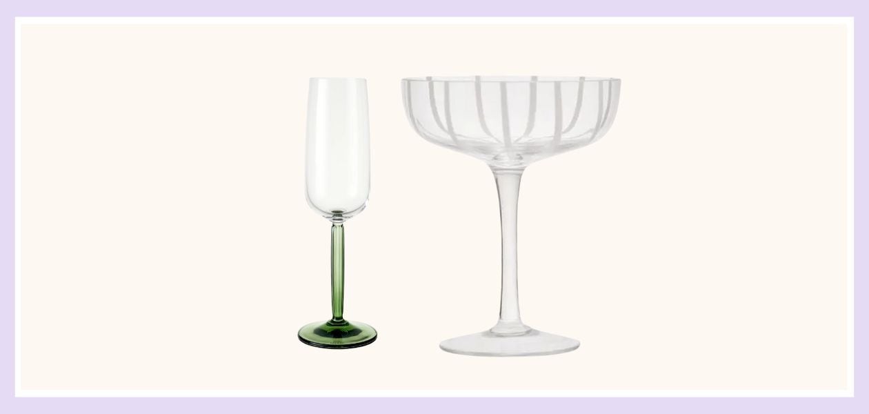 Hammershøi Champagneglas 24 cl 2pack ,OYOY Mizu Coupe champagneglas set van 2 Nordic nest, OYOY