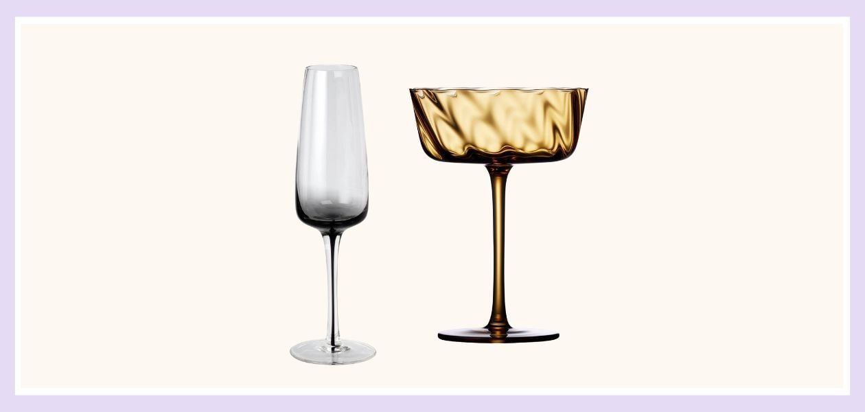 Mondgeblazen champagneglazen Smoke met kleurverloop, 4 stuks west wing, Lyngby Glas Vienna Champagnekom 35 cl 4 st. amber Westwing,
