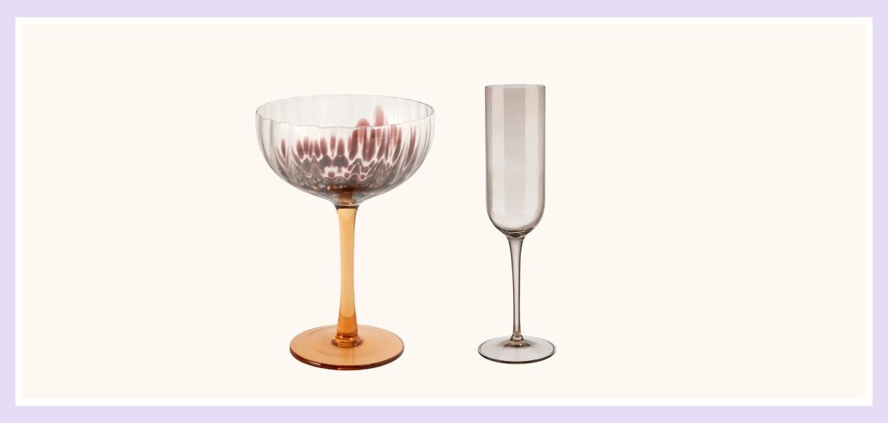 Lichtbruine champagneglazen scallop met leopard print sissy boy ,nordic nest Fuum champagneglas 21 cl 4-pack Sissy boy, Nordic nest