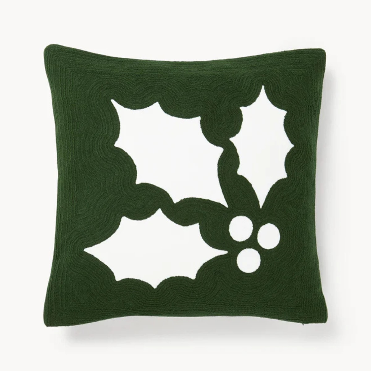 Geborduurde kussenhoes Elysia met hulstmotief, Westwing Collection Westwing Collection