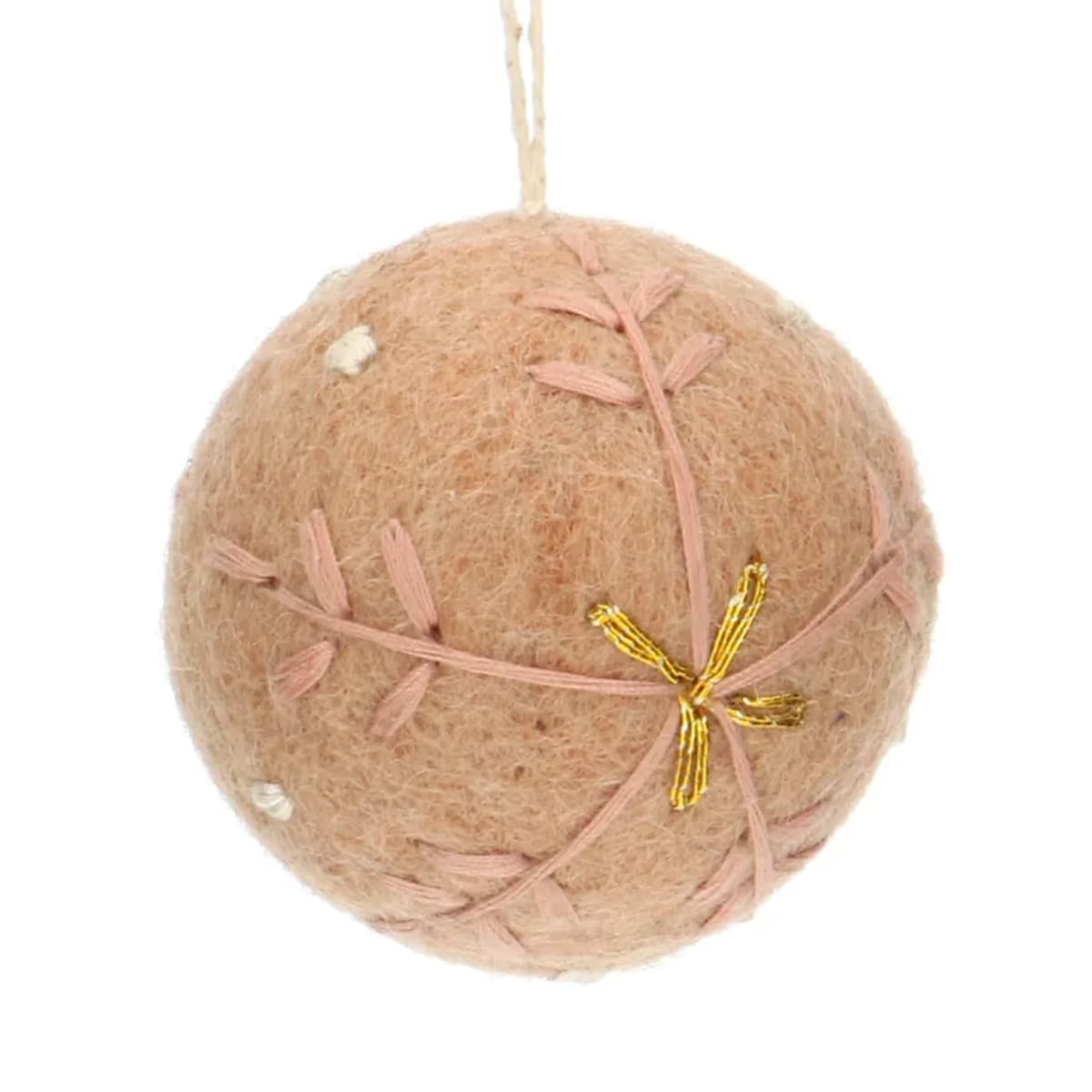 dille en kamille kerstbal, vilt, oudroze dille en kamille