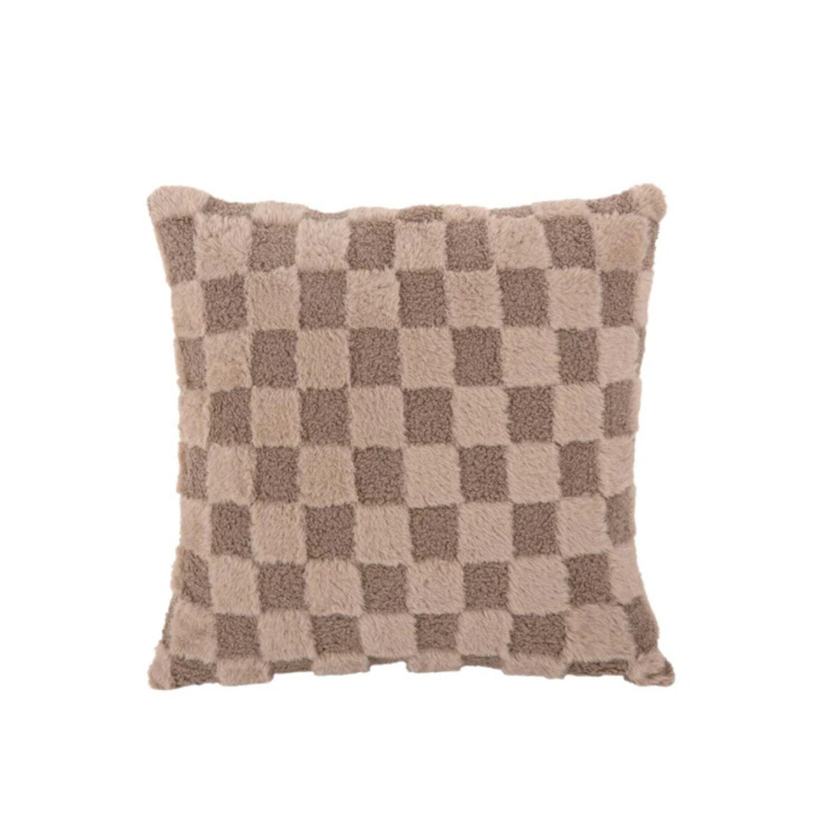 Present Time sierkussen Checker - bruin - 45x45x15cm Present Time