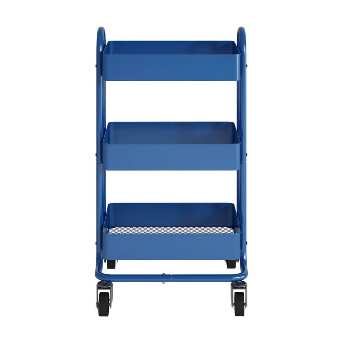 Keukentrolley Pyhäntä met 3 manden 78,5x46x35 cm blauw en.casa