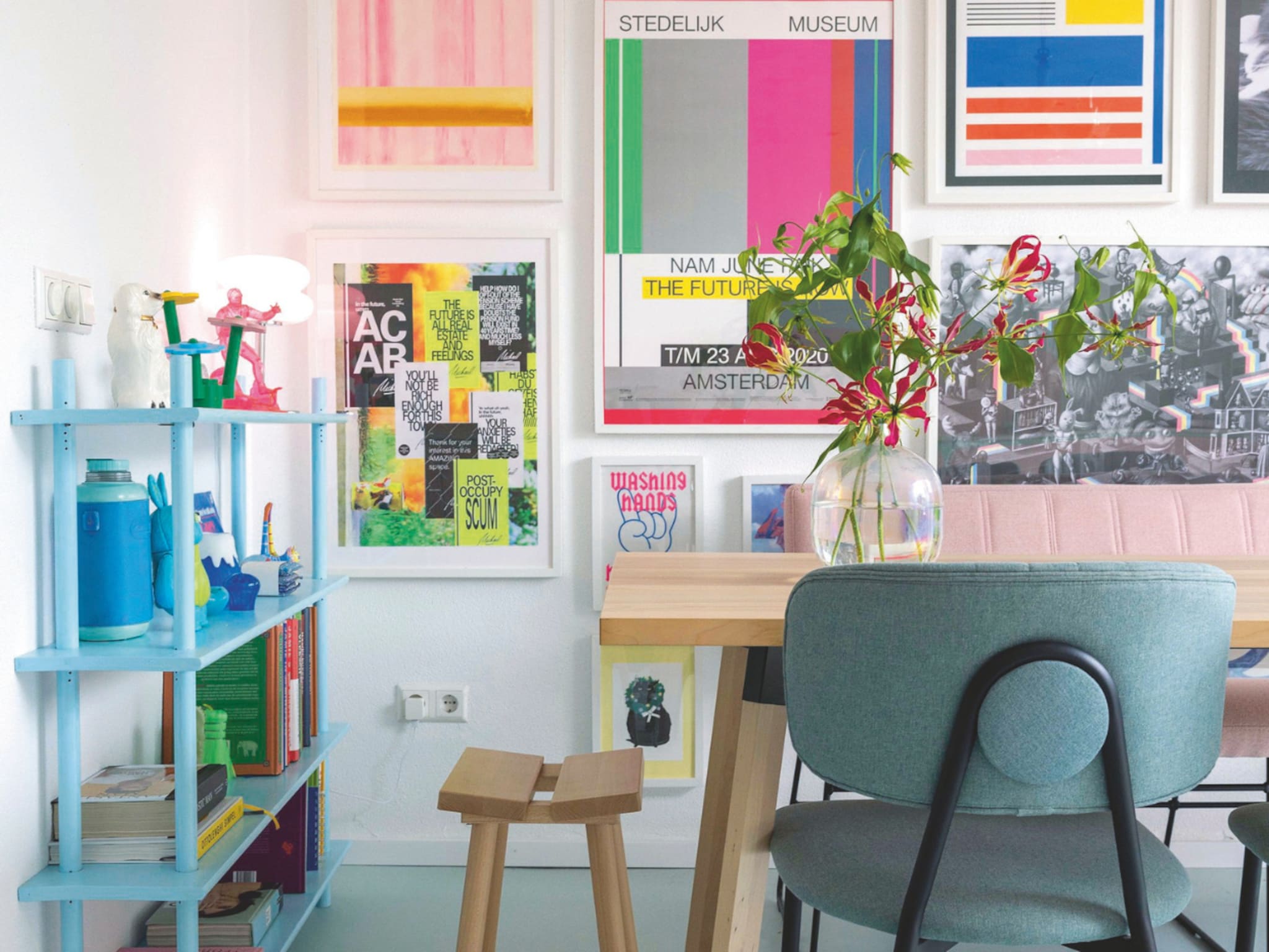 zomerse posters vrolijke kleuren muur