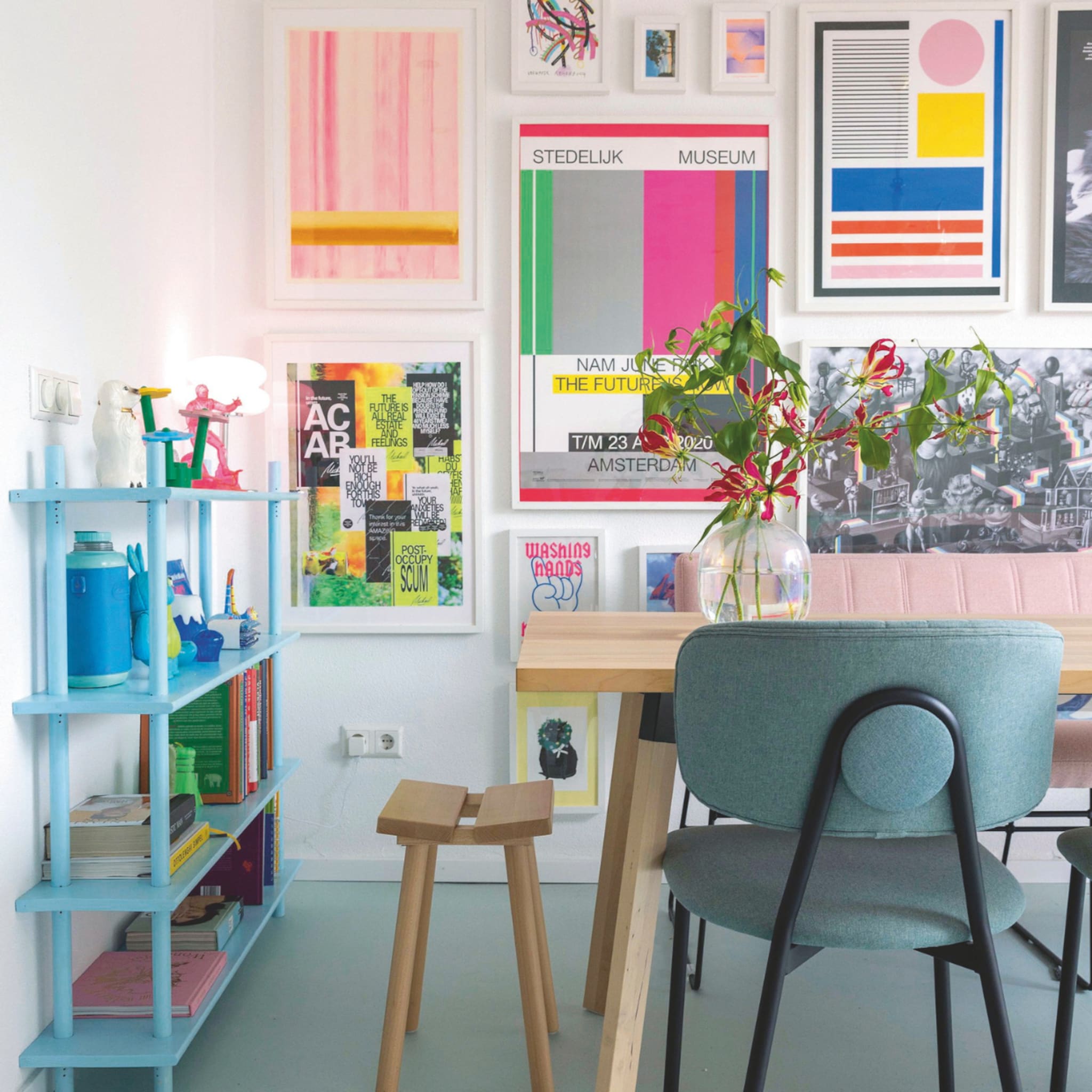 zomerse posters vrolijke kleuren muur