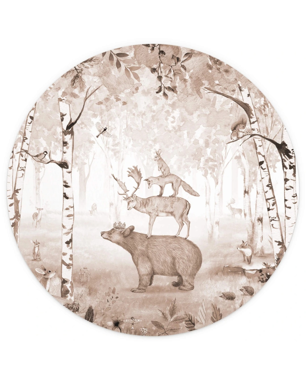 Vliesbehang behangcirkel De Berenkoning van Kikki Belle, vanaf 140 cm (Ø) € 52,99 (wall-art.nl). vtwonen