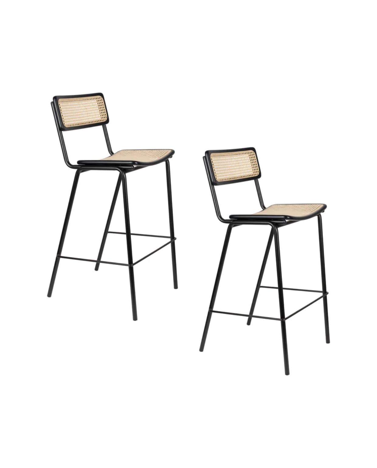 Shop op shop.vtwonen.nl: barkruk Jort van Zuiver, metaal en webbing, set van 2 € 818. Zuiver