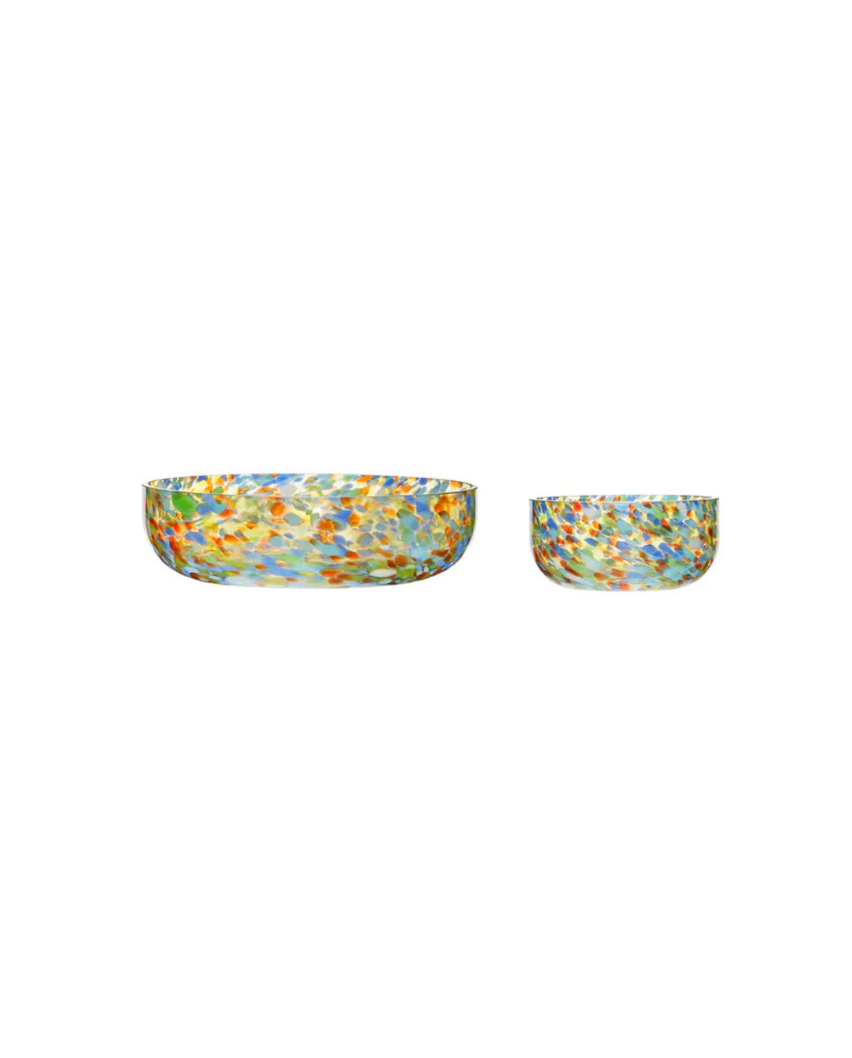 Shop op shop.vtwonen.nl: glazen kommen Confetti van Hübsch, 15x7 cm en 26x8 cm (Øxh) € 120,-. Hübsch