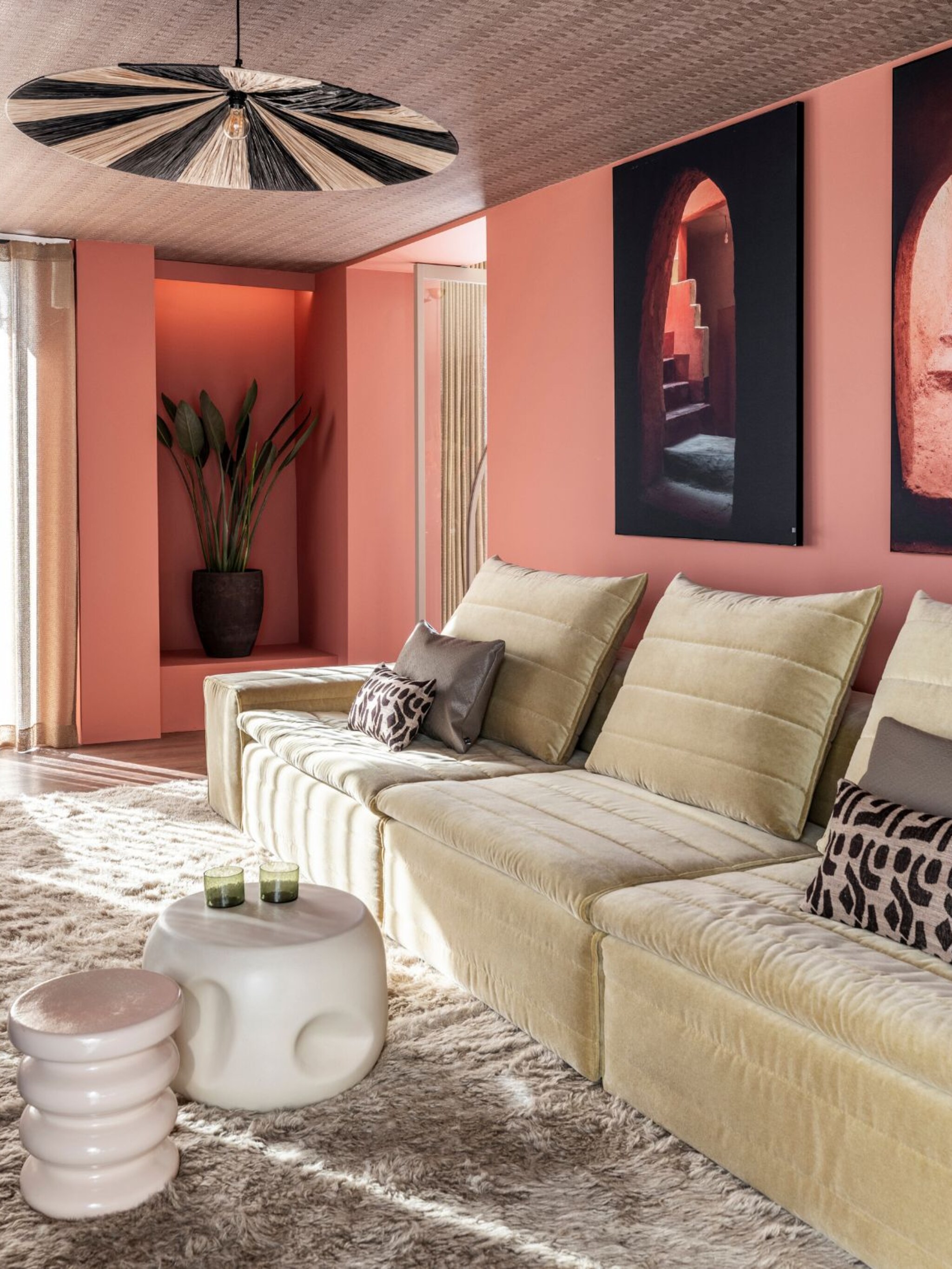 accentplafond woontrend plafond kleur behang