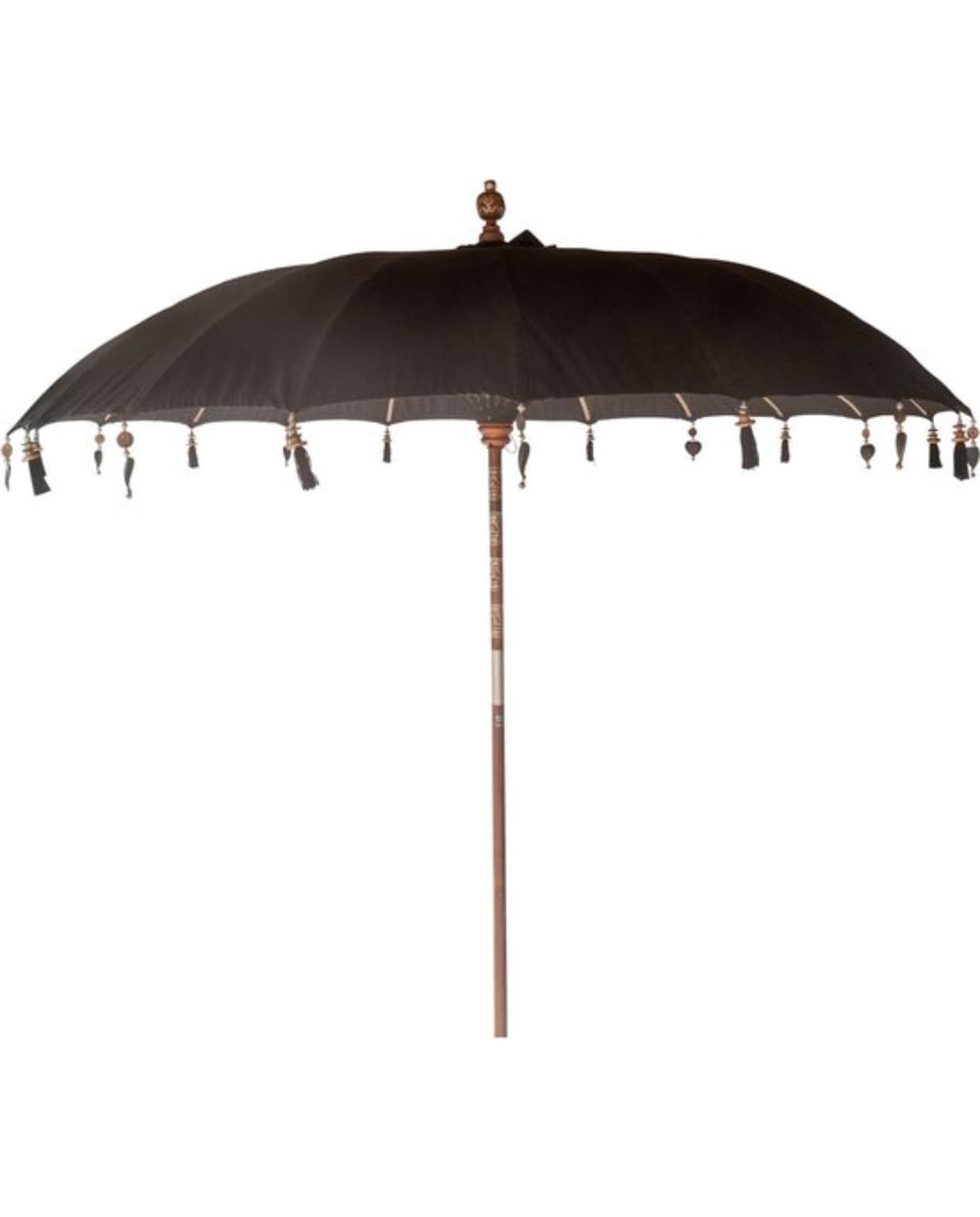 Bali parasol, 67% polyester, 33% katoen, zwart, Ø180, €199,- (bol.com) bol.com