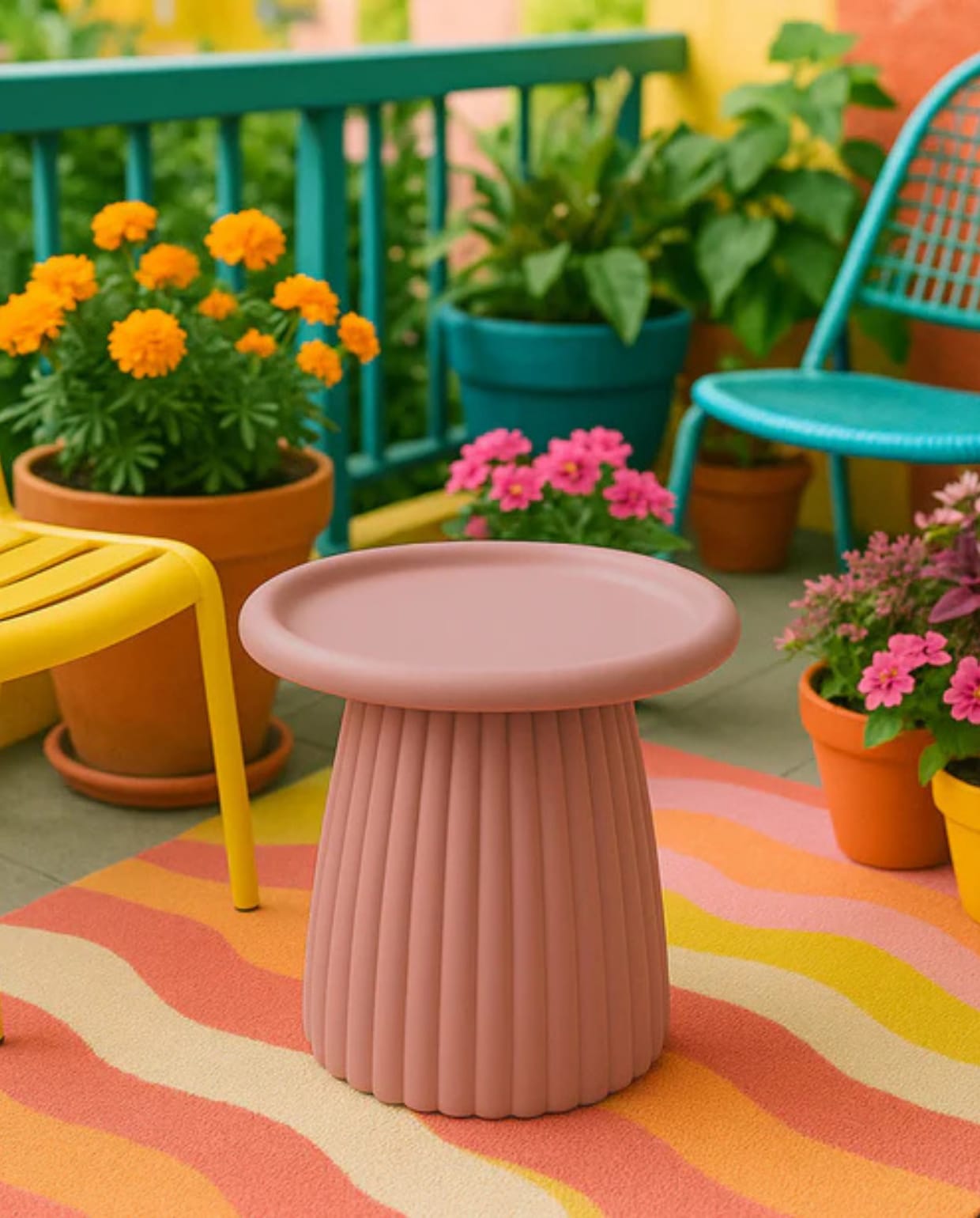 Shop via shop.vtwonen.nl: MaximaVida bijzettafel Mila, kunststof, zalmroze, 50x45 cm (Øxh) € 99,-. MaximaVida