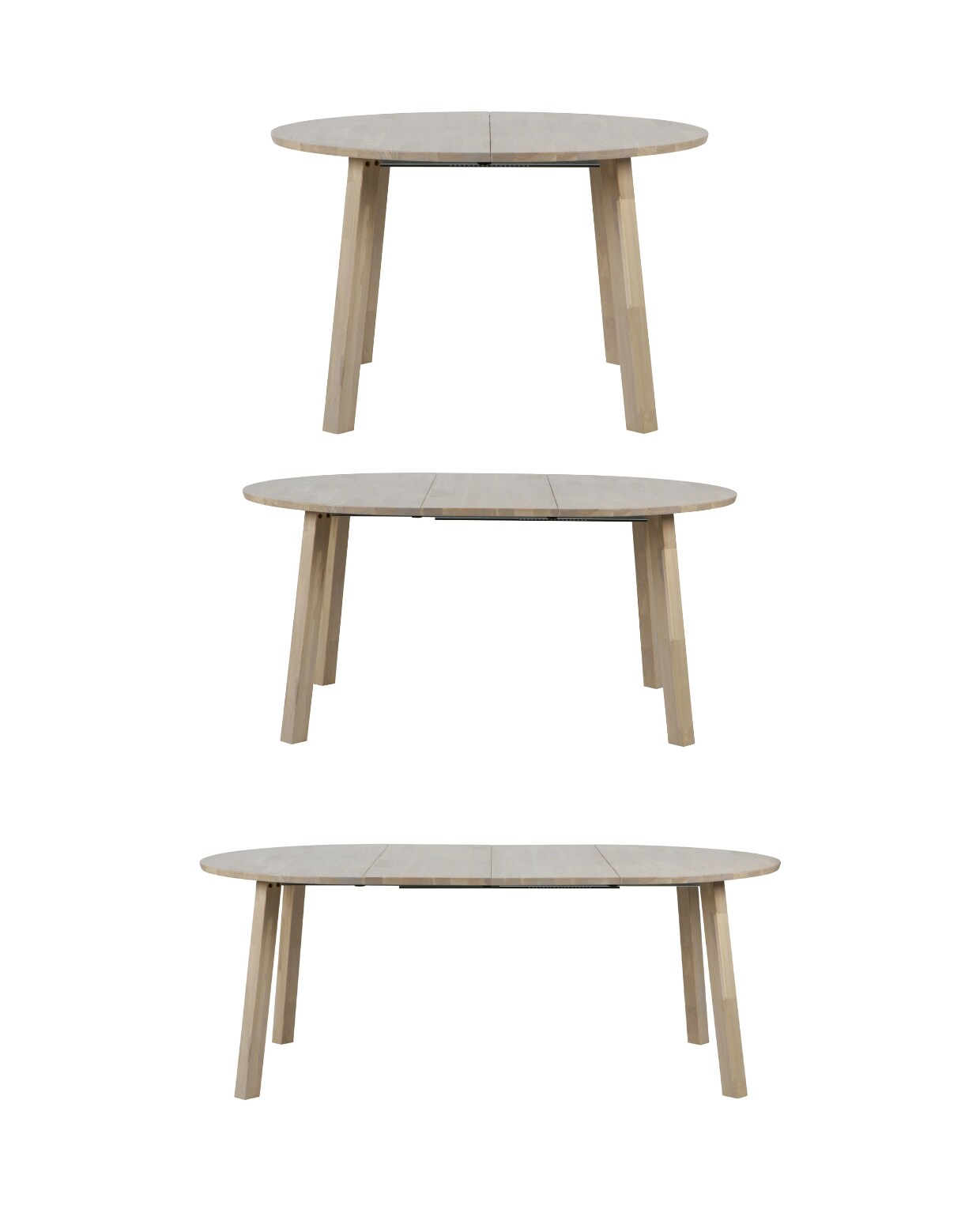 Shop op shop.vtwonen.nl: Woood uitschuifbare eettafel Lange Jan, eikenhout, zwart en whitewash, 120x75 cm (Øxh) uitschuifbaar in lengte 120-160-200 cm € 599,-.  Woood