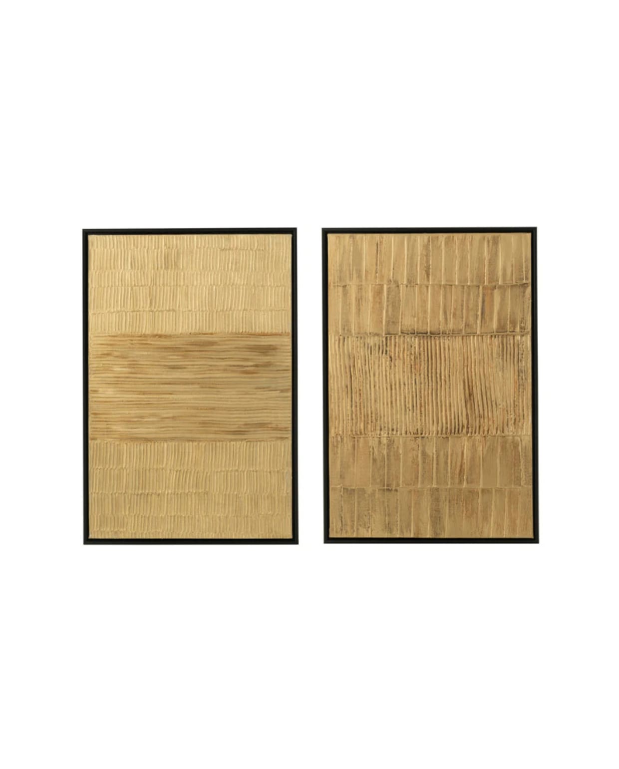 Shop via shop.vtwonen.nl: J-Line schilderij Strepen, hout en canvas, zwart en goud, 43x63 cm (bxh) set van 2 € 180,30. J-Line