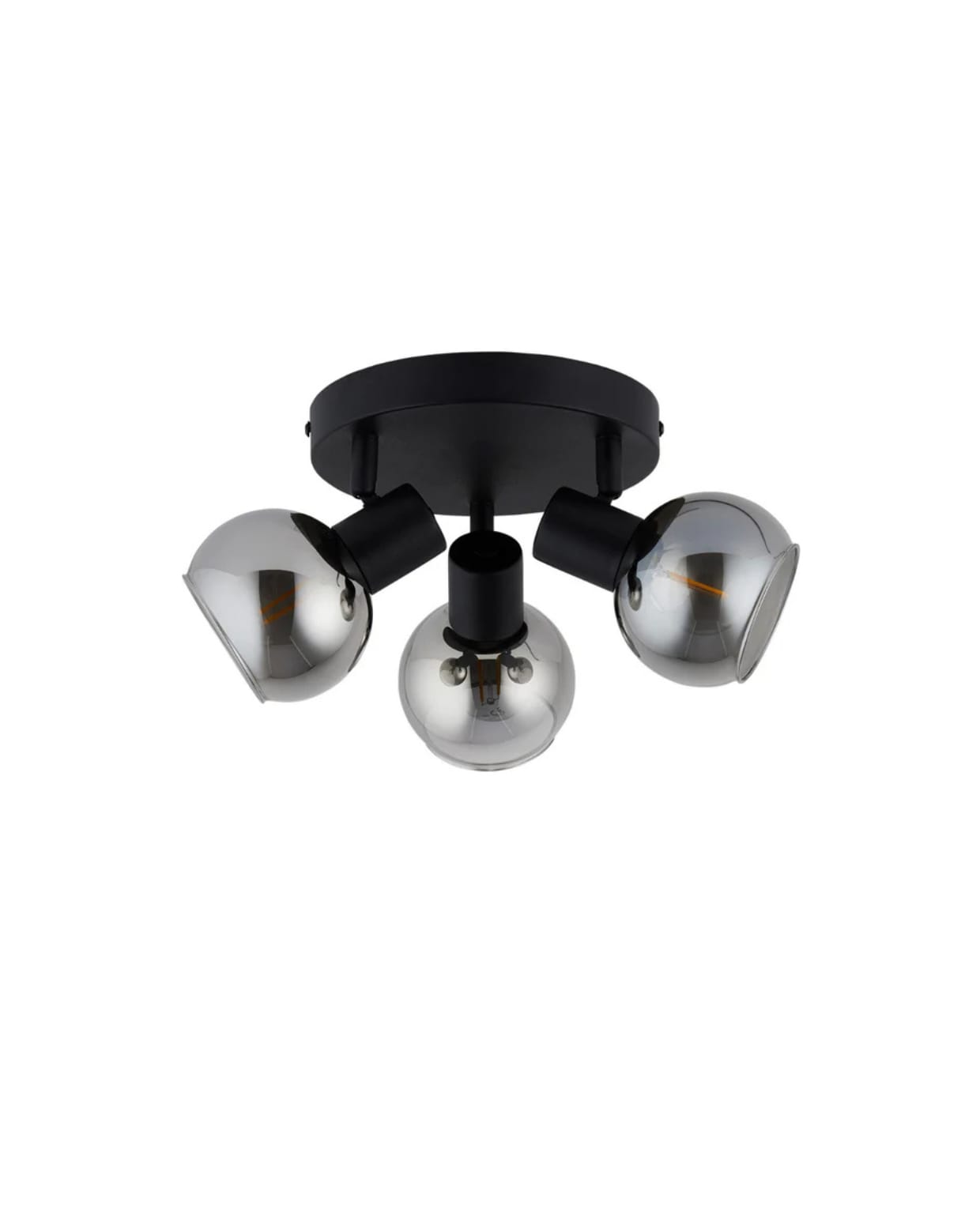 Shop op shop.vtwonen.nl: Lighto 3-lichts plafondspot Juna, smoke glas, 35x13 cm (Øxh) € 90,95. Lighto