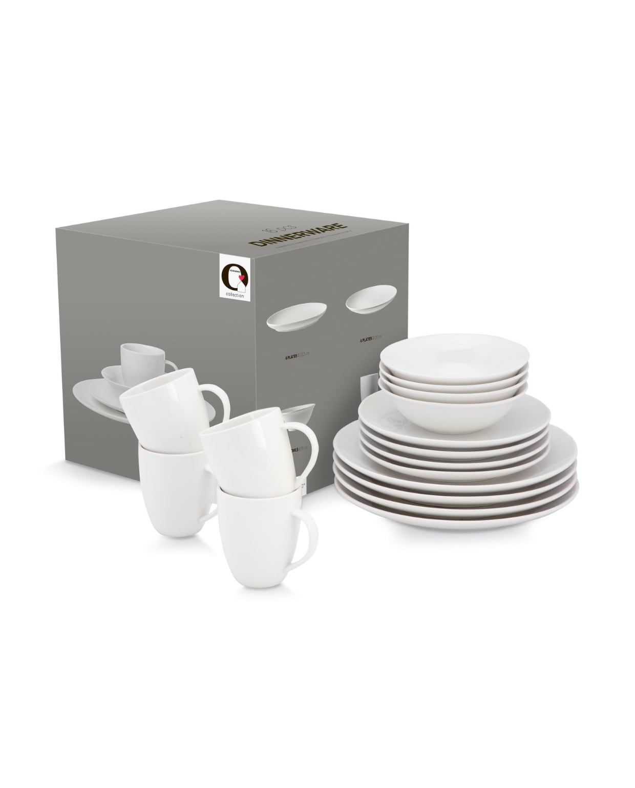 Shop op shop.vtwonen.nl: vtwonen serviesset, porselein, wit, 16-delig € 123,20. vtwonen