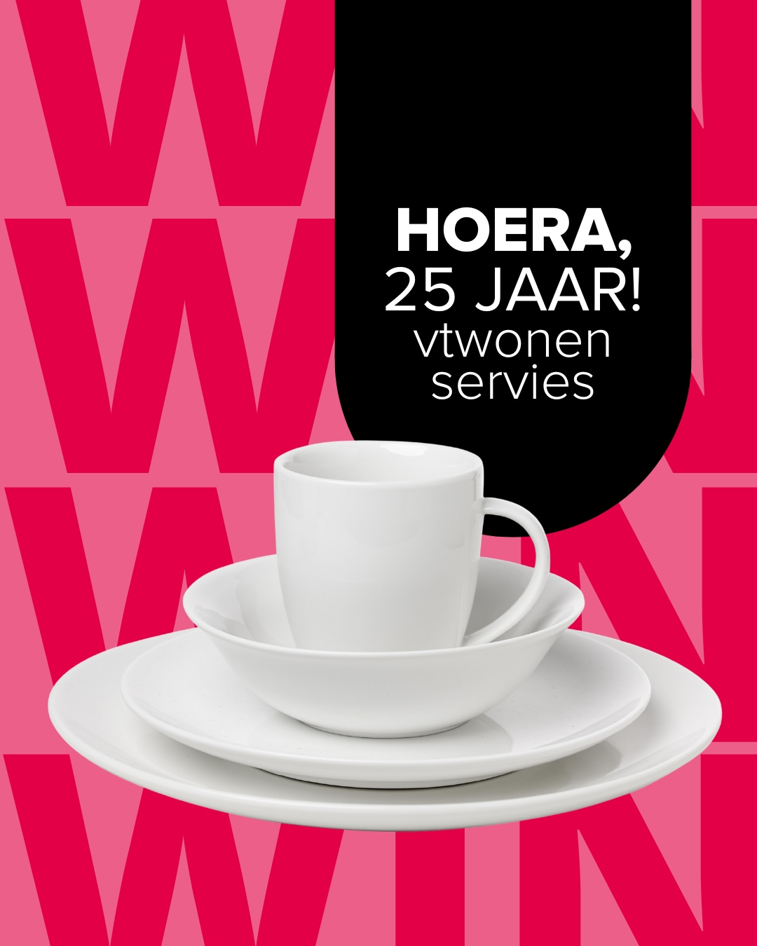 Shop op shop.vtwonen.nl: divers vtwonen servies, porselein, wit, bijvoorbeeld mokken met oor, 250 ml, set van 6 € 25,-. vtwonen