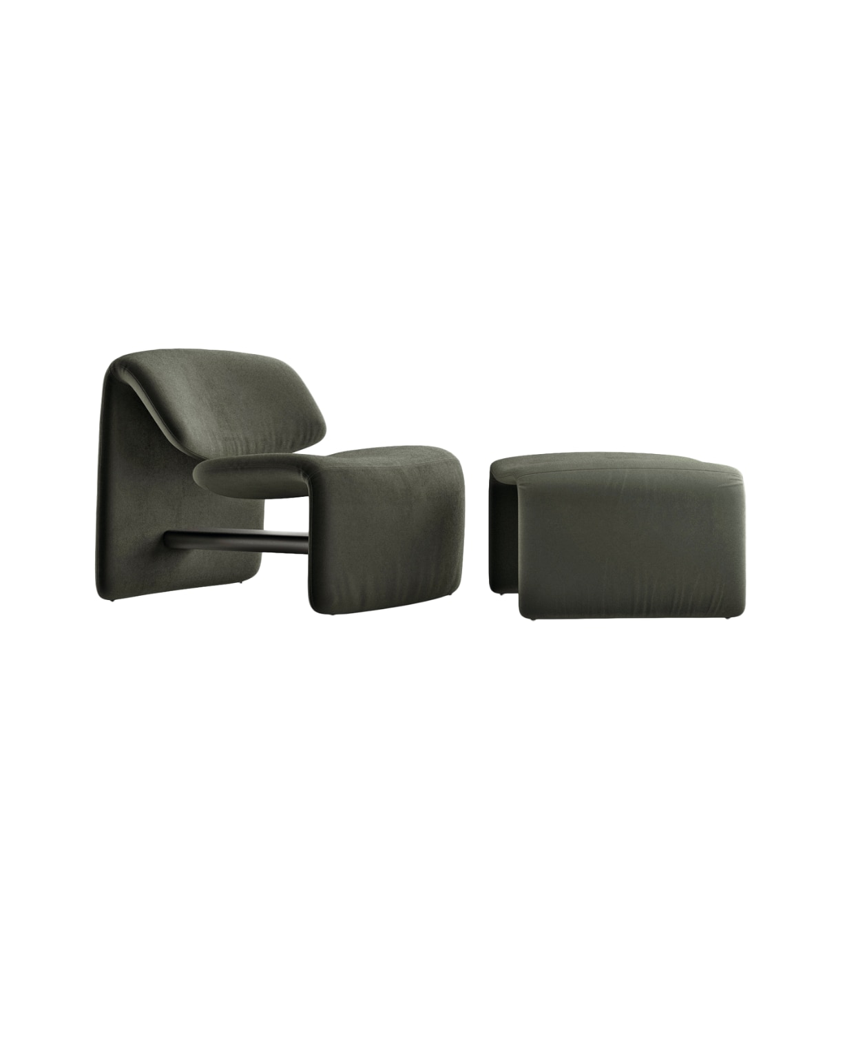 Bonaldo loungeset Avant-Garde, ontworpen door Fabrice Berrux, stoel 80x85x45 cm (bxdxh), poef, 75x54x41cm (bxdxh), prijs op aanvraag (bonaldo.com).  stijlvol wonen 8-2025 | tekst Lisette Gerbrands