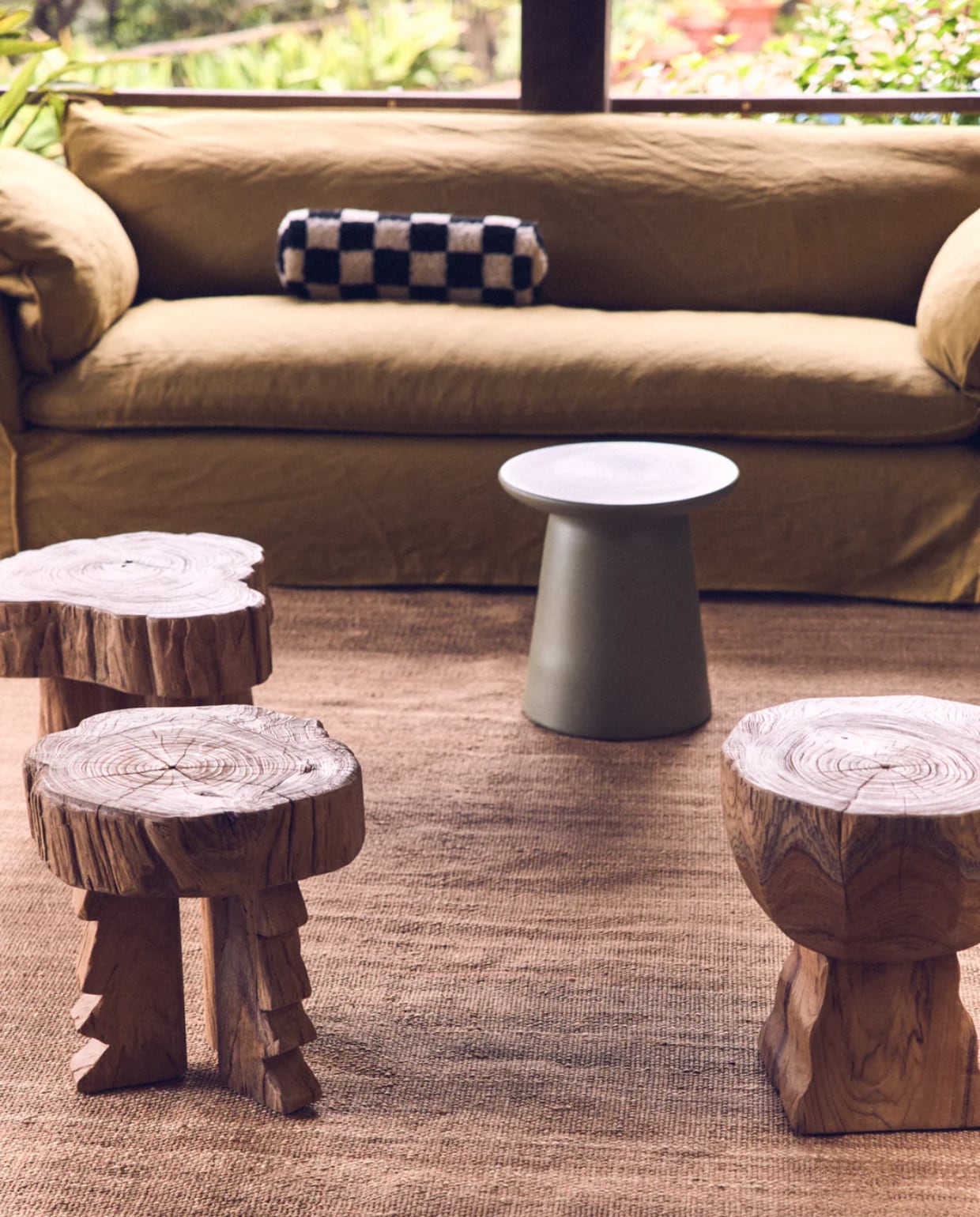 HKliving kruk Carved - hout HKliving